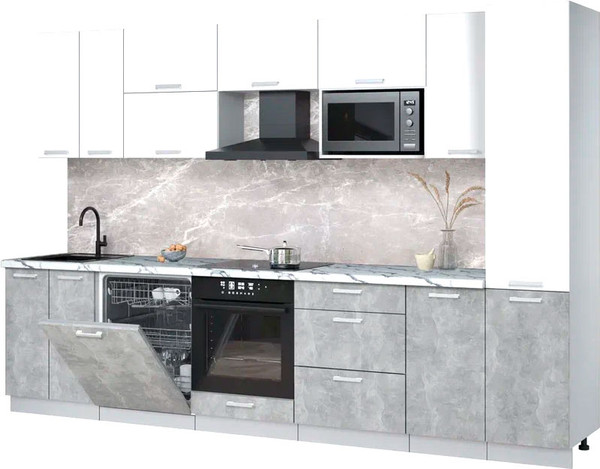 Кухонный гарнитур Интерлиния Мила Лайт 3.2-ПМ2 - фото