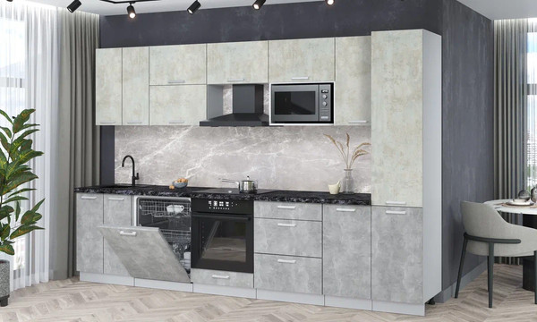 Кухонный гарнитур Интерлиния Мила Лайт 3.2-ПМ2