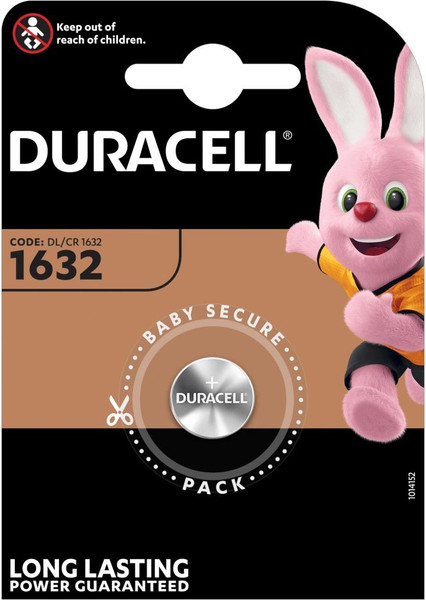 Батарейка Duracell CR1632 Lithium 3V - фото