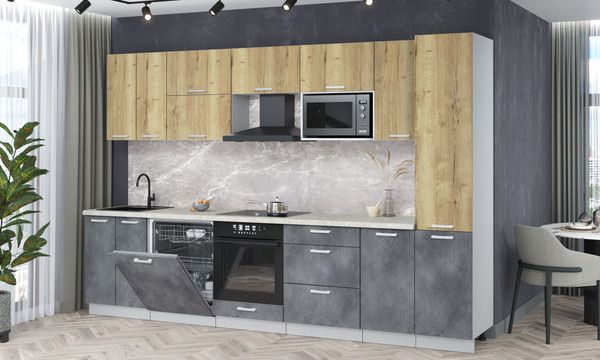 Кухонный гарнитур Интерлиния Мила Лайт 3.2-ПМ2