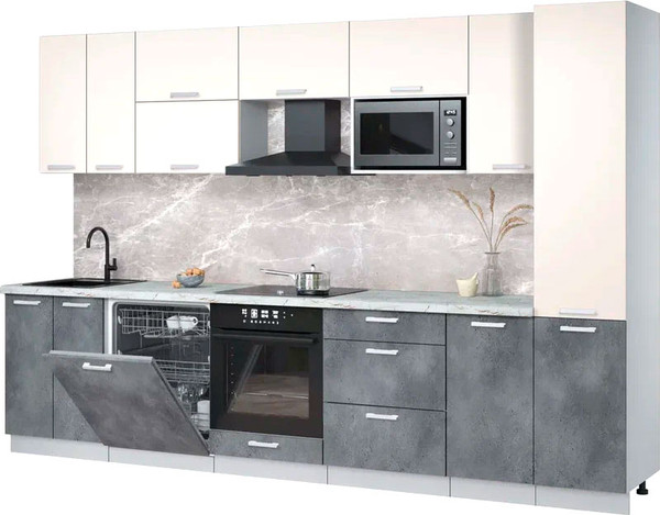 Кухонный гарнитур Интерлиния Мила Лайт 3.2-ПМ2 - фото