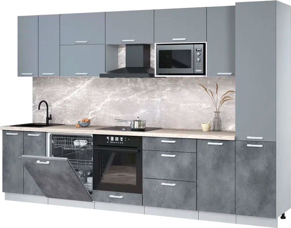 Кухонный гарнитур Интерлиния Мила Лайт 3.2-ПМ2 - фото