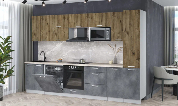 Кухонный гарнитур Интерлиния Мила Лайт 3.2-ПМ2