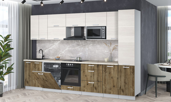 Кухонный гарнитур Интерлиния Мила Лайт 3.2-ПМ2