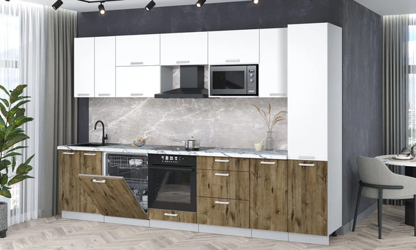 Кухонный гарнитур Интерлиния Мила Лайт 3.2-ПМ2