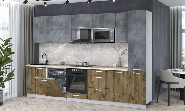 Кухонный гарнитур Интерлиния Мила Лайт 3.2-ПМ2