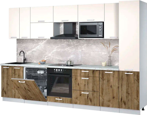 Кухонный гарнитур Интерлиния Мила Лайт 3.2-ПМ2 - фото