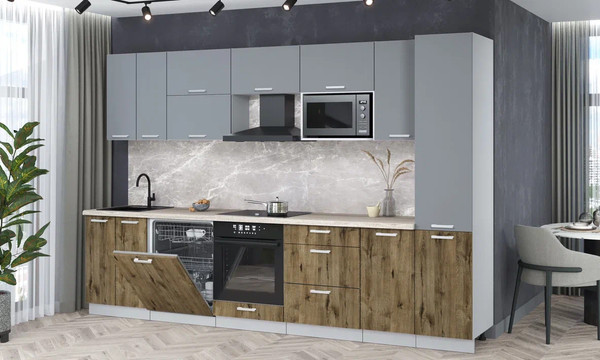 Кухонный гарнитур Интерлиния Мила Лайт 3.2-ПМ2