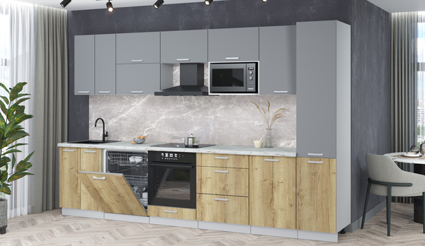 Кухонный гарнитур Интерлиния Мила Лайт 3.3-ПМ2