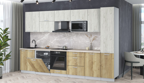 Кухонный гарнитур Интерлиния Мила Лайт 3.3-ПМ2