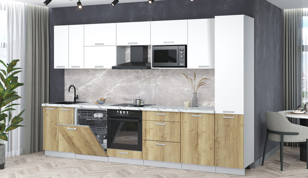 Кухонный гарнитур Интерлиния Мила Лайт 3.3-ПМ2