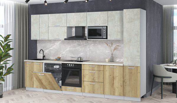 Кухонный гарнитур Интерлиния Мила Лайт 3.3-ПМ2