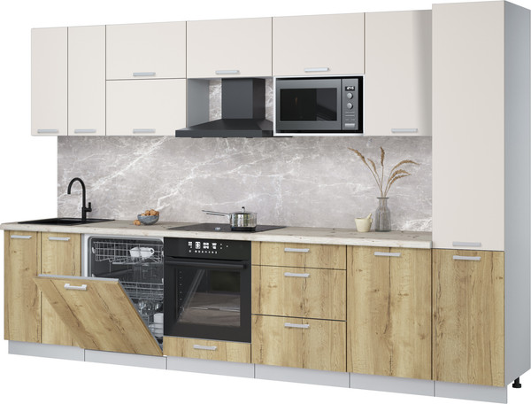 Кухонный гарнитур Интерлиния Мила Лайт 3.3-ПМ2 - фото