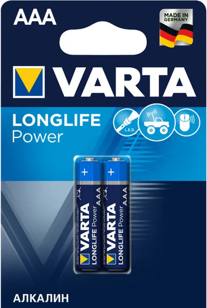 Комплект батареек Varta Longlife Power AAA/LR03 Alkaline 1.5V / 4903 121 412 - фото