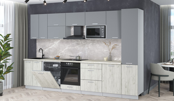 Кухонный гарнитур Интерлиния Мила Лайт 3.3-ПМ2