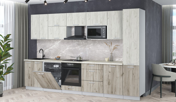 Кухонный гарнитур Интерлиния Мила Лайт 3.3-ПМ2