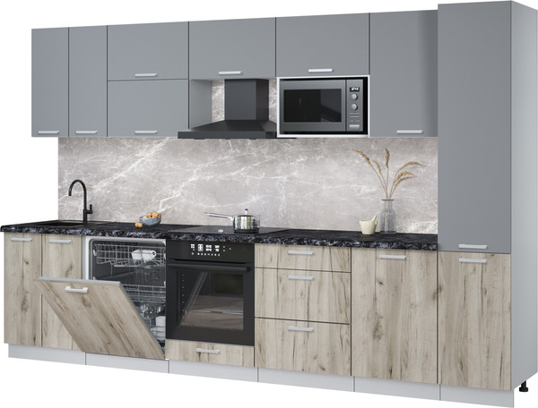 Кухонный гарнитур Интерлиния Мила Лайт 3.3-ПМ2 - фото