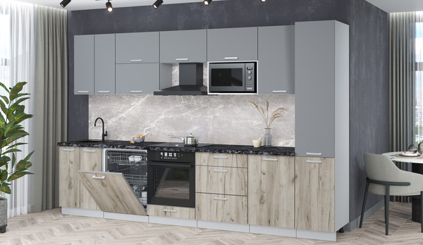 Кухонный гарнитур Интерлиния Мила Лайт 3.3-ПМ2