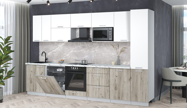 Кухонный гарнитур Интерлиния Мила Лайт 3.3-ПМ2