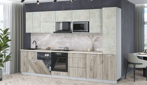 Кухонный гарнитур Интерлиния Мила Лайт 3.3-ПМ2