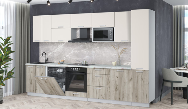 Кухонный гарнитур Интерлиния Мила Лайт 3.3-ПМ2