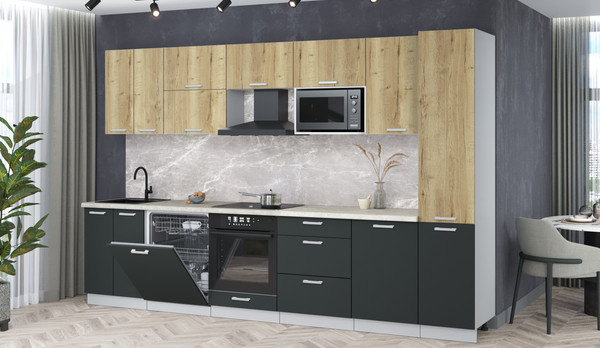 Кухонный гарнитур Интерлиния Мила Лайт 3.3-ПМ2