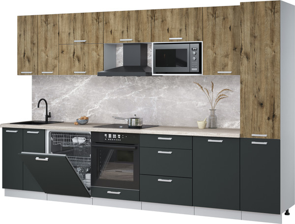 Кухонный гарнитур Интерлиния Мила Лайт 3.3-ПМ2 - фото