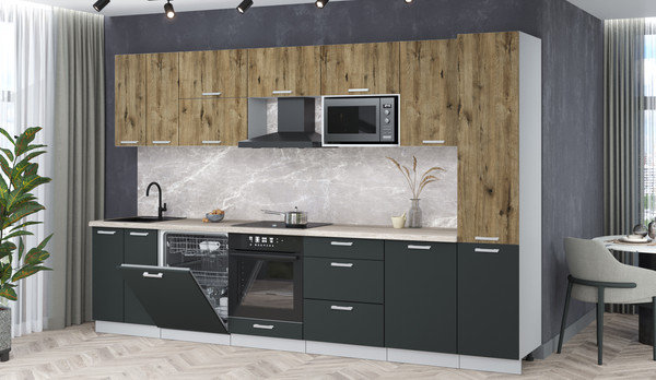 Кухонный гарнитур Интерлиния Мила Лайт 3.3-ПМ2