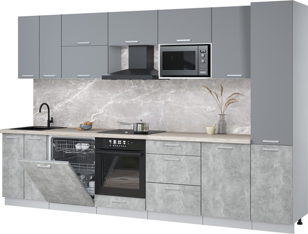 Кухонный гарнитур Интерлиния Мила Лайт 3.3-ПМ2 - фото