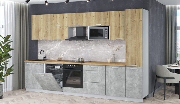 Кухонный гарнитур Интерлиния Мила Лайт 3.3-ПМ2