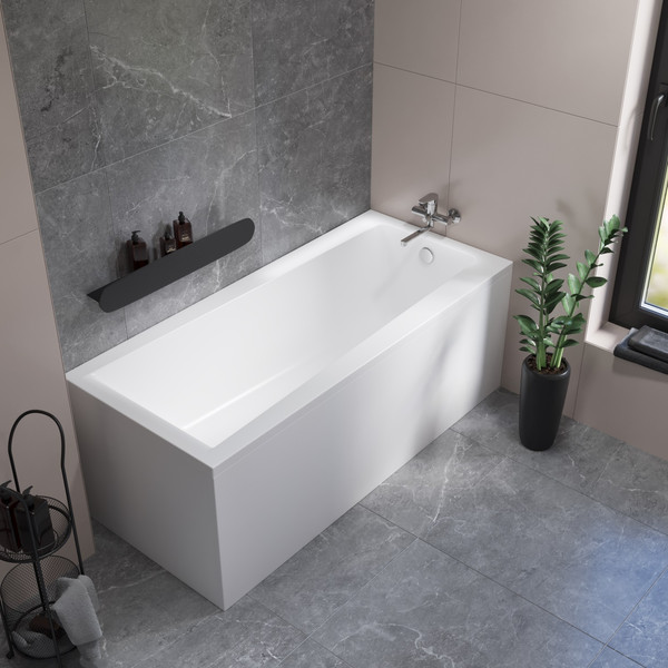 Ванна акриловая Lauter Versailles 150x75 / 21070050 (с ножками и сифоном 21Y32001 матовый черный)