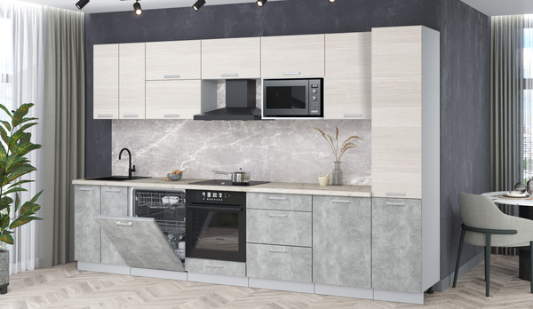 Кухонный гарнитур Интерлиния Мила Лайт 3.3-ПМ2