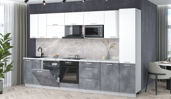 Кухонный гарнитур Интерлиния Мила Лайт 3.3-ПМ2