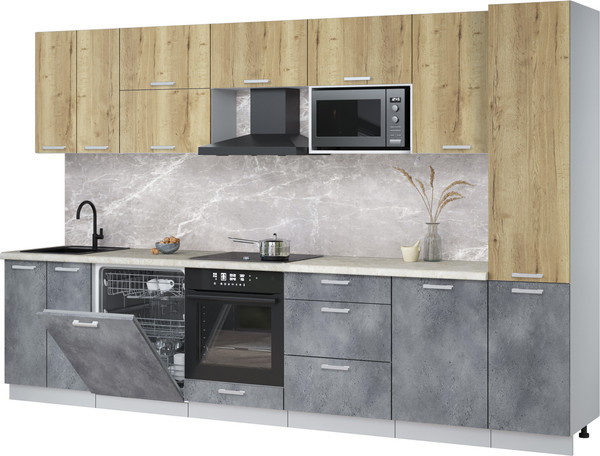 Кухонный гарнитур Интерлиния Мила Лайт 3.3-ПМ2 - фото