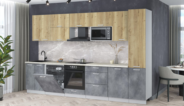 Кухонный гарнитур Интерлиния Мила Лайт 3.3-ПМ2