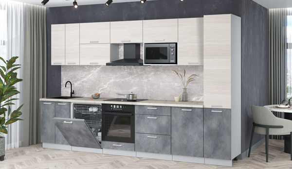 Кухонный гарнитур Интерлиния Мила Лайт 3.3-ПМ2