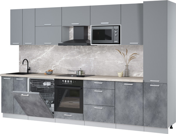 Кухонный гарнитур Интерлиния Мила Лайт 3.3-ПМ2 - фото