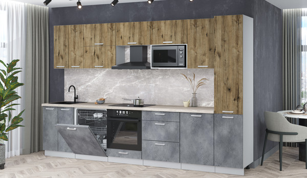 Кухонный гарнитур Интерлиния Мила Лайт 3.3-ПМ2 - фото