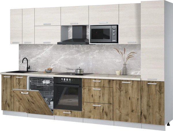 Кухонный гарнитур Интерлиния Мила Лайт 3.3-ПМ2 - фото