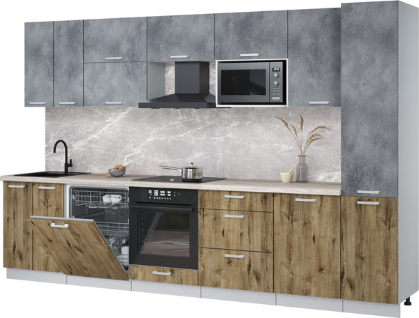 Кухонный гарнитур Интерлиния Мила Лайт 3.3-ПМ2 - фото