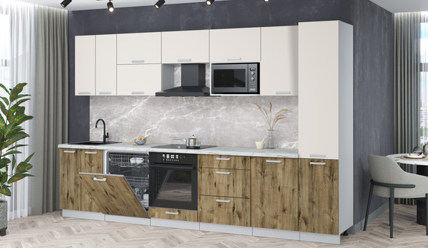 Кухонный гарнитур Интерлиния Мила Лайт 3.3-ПМ2