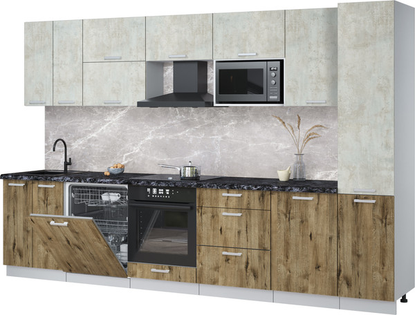 Кухонный гарнитур Интерлиния Мила Лайт 3.3-ПМ2 - фото