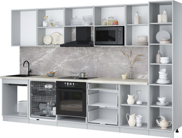 Кухонный гарнитур Интерлиния Мила Лайт 3.3-ПМ2