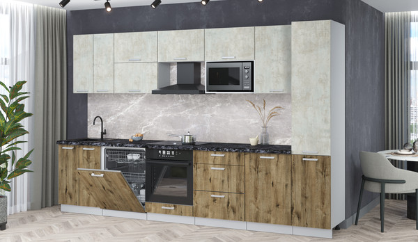 Кухонный гарнитур Интерлиния Мила Лайт 3.3-ПМ2