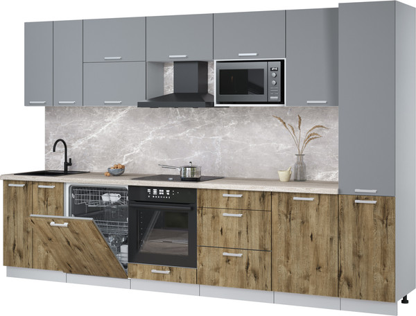 Кухонный гарнитур Интерлиния Мила Лайт 3.3-ПМ2 - фото