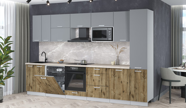 Кухонный гарнитур Интерлиния Мила Лайт 3.3-ПМ2