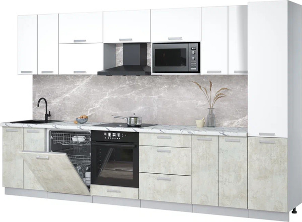 Кухонный гарнитур Интерлиния Мила Лайт 3.4-ПМ2 - фото