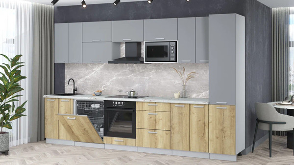 Кухонный гарнитур Интерлиния Мила Лайт 3.4-ПМ2