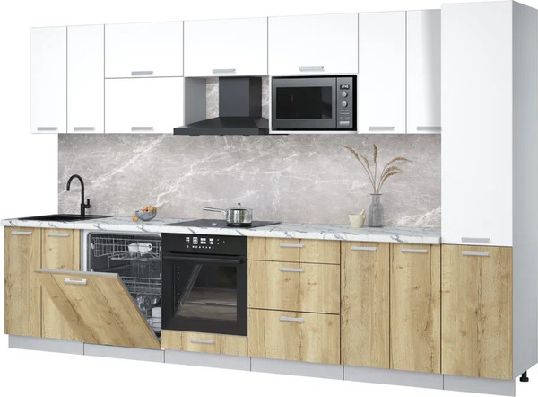 Кухонный гарнитур Интерлиния Мила Лайт 3.4-ПМ2 - фото