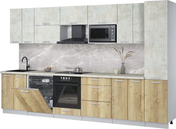 Кухонный гарнитур Интерлиния Мила Лайт 3.4-ПМ2 - фото